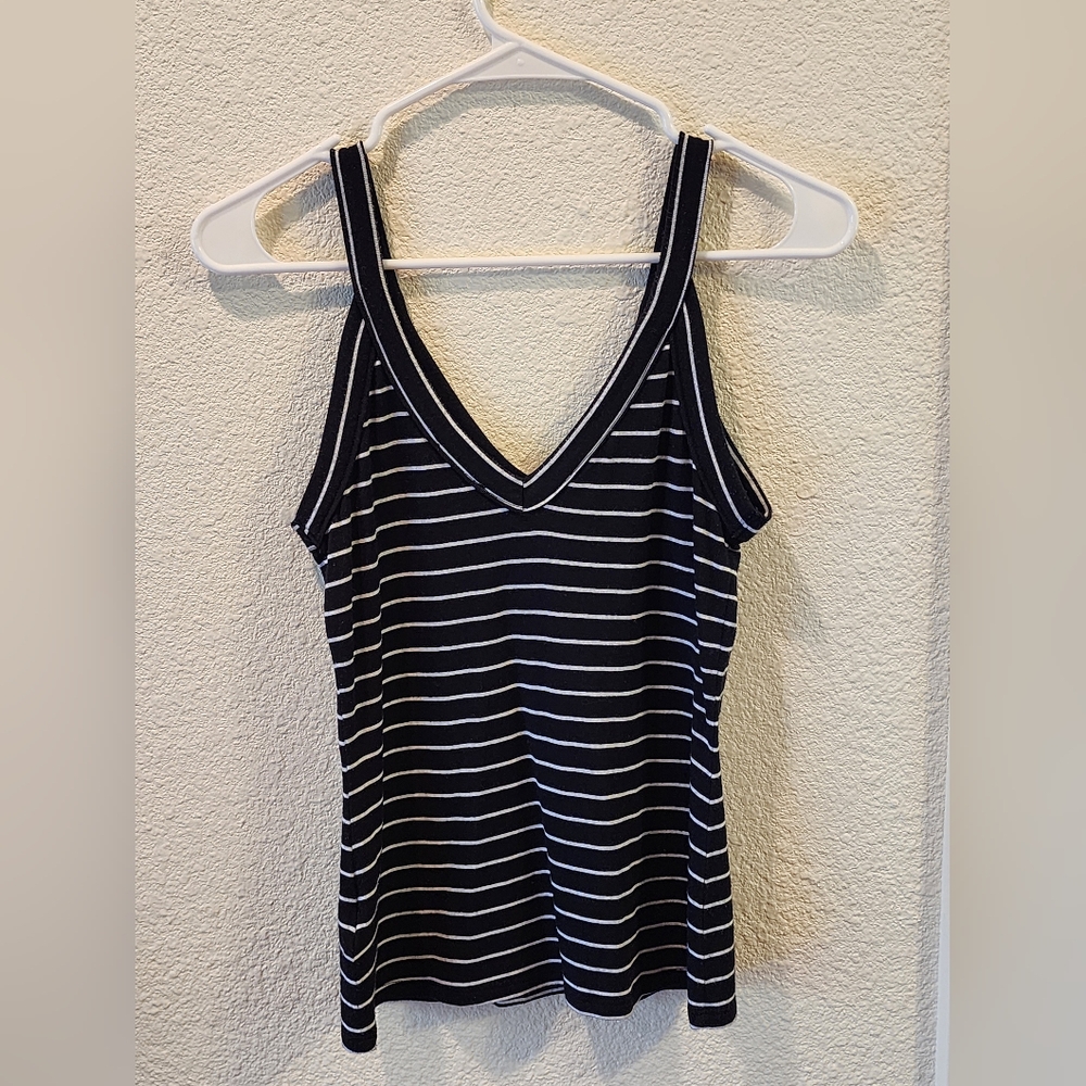 Express black and white stripe tank top